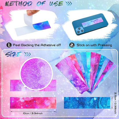 36 Pieces Anxiety Sensory Stickers Cute Fidget Textured Strips Toys Anti Stress Tactile Rough Sensory Calm Textured Strips Adhesives Anxiety Relief for Adults Teens Desk Classroom (Ink and Starry Sky)