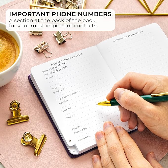 Clever Fox Address Book with alphabetic tabs - PU Leather Telephone and Address Book for Keeping Contacts Safe, Contact Organizer Journal, Small Size (4.0″ x 5.5″), Hardcover, Purple