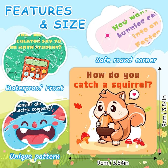 160 Joke Cards for Kids Lunch Box Jokes for Kids, Inspirational Lunch Notes for Boys Girls Students Lunch Notes Jokes Cards with 80 Reward Stickers for Teacher