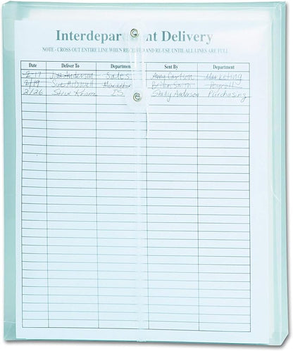 Smead Poly Envelope, 1-1/4" Expansion, String-Tie Closure, Top Load, Letter Size, Clear, 5 per Pack (89540)