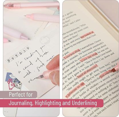 Mr. Pen- Gel Ink Pen Set, 12 pcs, Pastel Pink Barrel, Pink Pens Black Ink Gel Pens Fine Point 0.5mm, One Highlighter, Gel Ink Pens, Cute Pink Pens for Women, Cute Pens for Women, Pink Gel Pens Pink