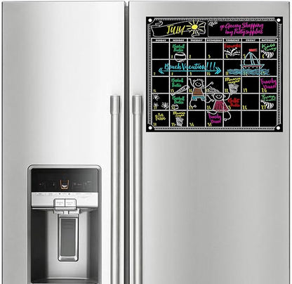 Fanse Monthly Magnetic Calendar for Refrigerator and Marker Set 18" x 14", Magnetic Fridge Calendar, Monthly Planner Blackboard Organizer Agenda Memo for Home, Grocery, Kitchen, Classroom, Dorm Room