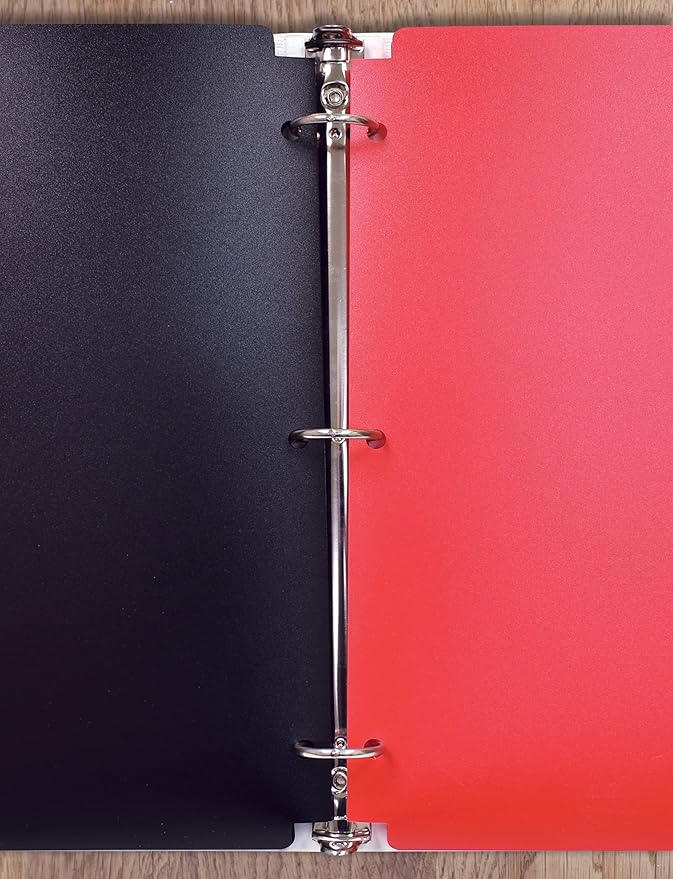 Better Office Products 3 Hole Punch Pocket Folders, Bulk Pack, Sturdy Plastic 2 Pocket Folders, Assorted Primary Colors, Letter Size, with Business Card Slot, (6 Pack)