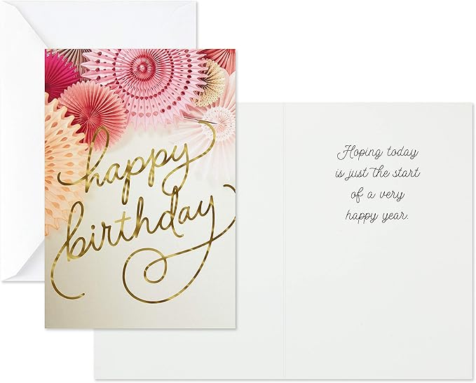 Hallmark Birthday Cards Assortment, Balloons, Cake, Flowers (12 Cards with Envelopes)
