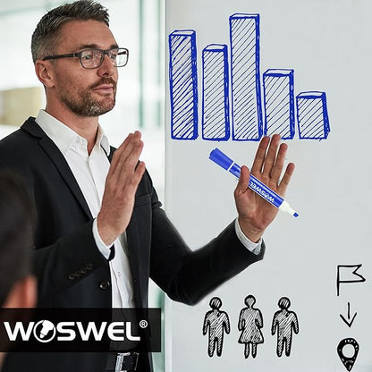 Dry Erase Markers, 60 Bulk Pack, 12 Assorted Colors Chisel Tip Whiteboard Markers, Chisel Point Low Odor Dry Erase Markers