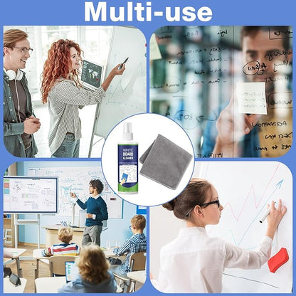 10 Pack Whiteboard Cleaner Spray 8.5oz Dry Erase Board Cleaner with 6 Cloths Non Toxic Dry Erase Cleaner Removes Stubborn Marks from Whiteboards