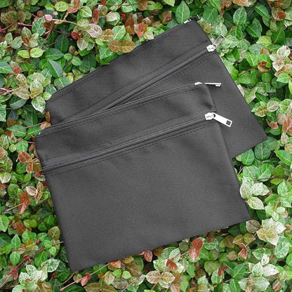 2 Pack 10 X 8 Inches 600D Zipped Large Storage Envelope Pouches Bags with 2 Pockets, Poly File Paper Document Organizer, Portable Bulk Bags for Filing Office Supplie, Black, 2 Pack