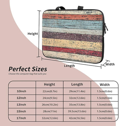 Universal Tablet Laptop Sleeve Case 10 inch, Retro Wood Slim Carrying Case Durable Handbag Travel Laptop Bag for 7 to 10-inch Laptops/Notebook/Kids Tablet/ipad/eBook Readers