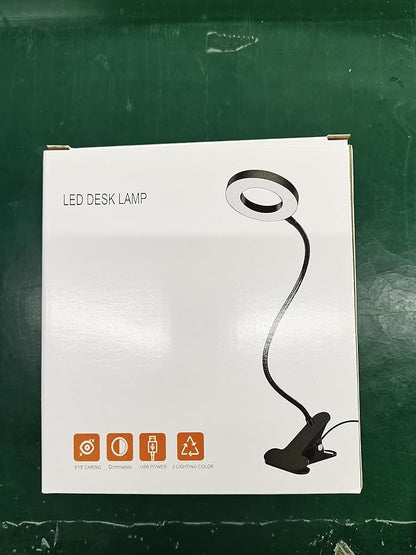 Desk Clip on Lamp for Reading Home Office, 10 Dimmable Brightness 3 Modes, Clamp Light for Bed Headboard, Craft