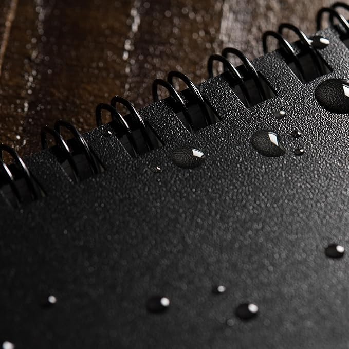 Rite in the Rain Weatherproof Side Spiral Notebook, 8.5" x 11", Black Cover, Universal Page Pattern (No. 773-MX)