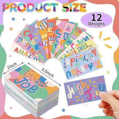 Yeaqee 240 Pcs Employee Appreciation Kudos Cards Funny Blank Back Motivational Card Encouragement Thank You Note Recognition Card for Teacher College Affirmation Gift(Colorful)