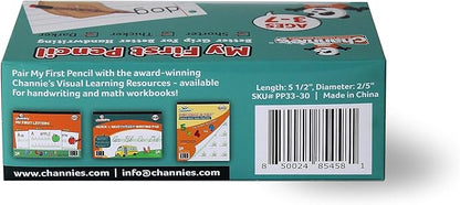 Channie's Extra Thick Pencils for Kids - Ideal for PreK and Kindergarteners Learning Handwriting - Box of 30 Pencils, Perfect for Classroom Prizes and School Supplies - Wooden