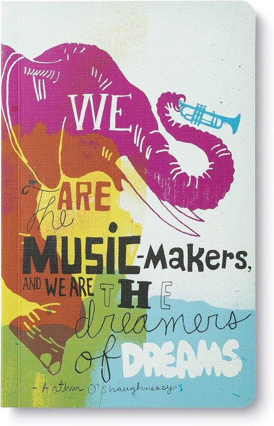 Compendium Softcover Journal - We are the music-makers, and we are the dreamers of dreams. – A Write Now Journal with 128 Lined Pages, 5″W x 8″H