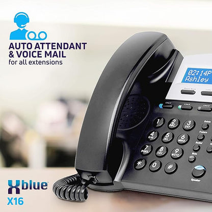 XBLUE X16 Small Business 8 Phone System Bundle - Six Outside Lines & Sixteen Phone Capacity - Includes Auto Attendant, Voicemail, Caller ID, Paging & Intercom
