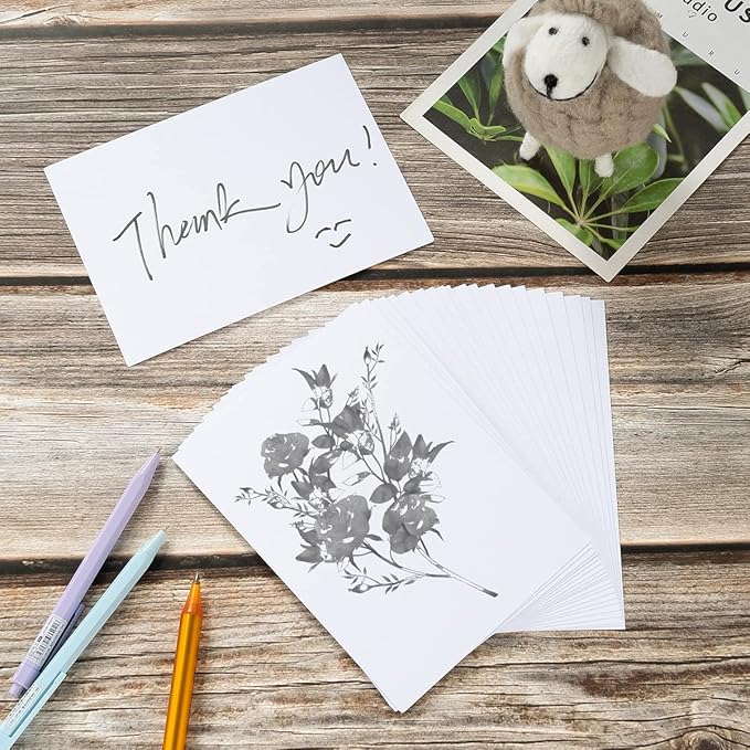 100 Pack Thick Paper Cardstock Blank Heavy Cards Stock for Invitations, Greeting Cards Making, Postcards, Photos, 250GSM Thick Paper (White, 5x7 inches)