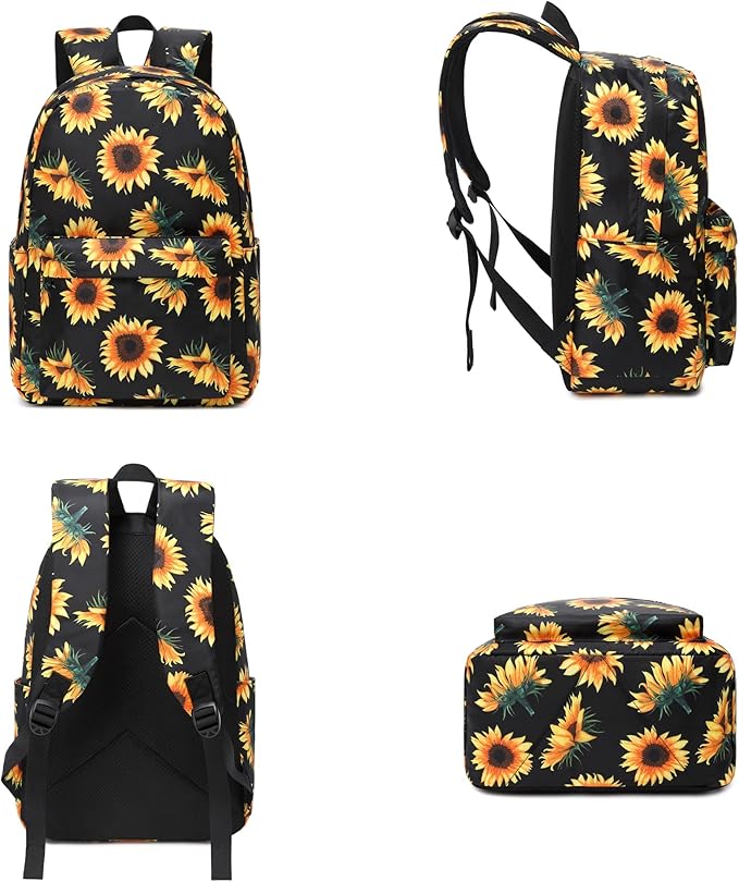 Sunflower School Backpack for Teens Girls, Womens College Bookbags Kids School Bags Laptop Backpacks
