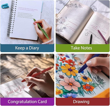 FIOVER Colorful Gel Pens - 12Pcs 0.7mm Multi-Colored Pens, Smooth Writing Coloring Journaling Supplies for Note Taking, Cute Aesthetic Office School Supplies (12PCS Colorful Ink)