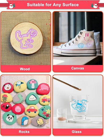 Outline Shimmer Markers, Easter Basket Essentials Stuffers, 12 Glitter Metallic Coloring Gel Pens, Tween Teen Girl Gifts Trendy Stuff, Cute School Art Craft Classroom Supplies Set for Kids Ages 4-16