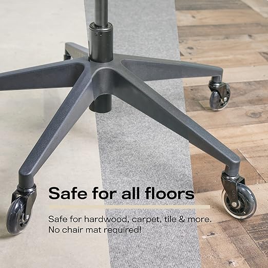 The Original Rollerblade Office Chair Wheels (As Seen On PBS) - Incredibly Smooth & Quiet Rolling Casters - Safe for Hardwood Floors & Carpet - Easy Installation with Universal Fit - Set of 5 - Black