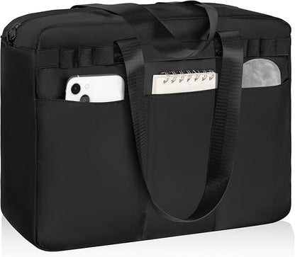 Utility Tote Bag with Multi-Pockets, Foldable Travel Duffle Bag with 15.6″Padded Laptop Sleeve, Top Zipper Tote Bag for Travel/Work