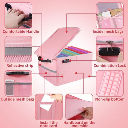 Fireproof File Cabinet with Lock, Fireproof Document Organizer Collapsible File Box Filing Cabinet with Handle for Letter Legal Folder Certifications