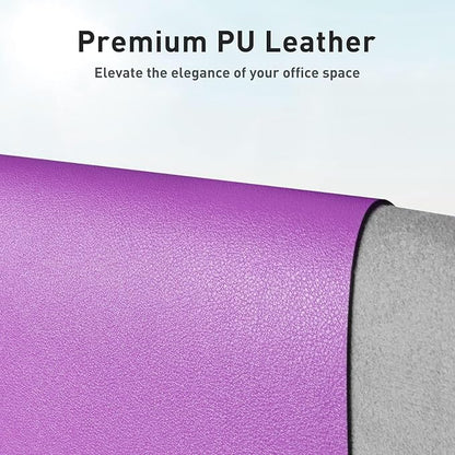 Aothia Leather Desk Pad Protector, Mouse Pad, Office Desk Mat, Non-Slip PU Leather Desk Blotter, Laptop Desk Pad, Waterproof Desk Writing Pad for Office and Home (36" x 17", Iris Violet)