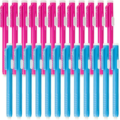Mr. Pen- Retractable Mechanical Eraser Pen, Pack of 24, Blue & Pink Barrels with White Erasers, Pencil Eraser for Pencils, Retractable Eraser Pen, Eraser for Artists, Eraser for Pens