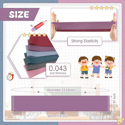 Berlune 24 Pcs Classroom Chair Bands Fidget Chairs and Desks Bands ADHD Autism Tools Bounce Flexible Seating for Classroom(Morandi Colors, 1.1 mm)