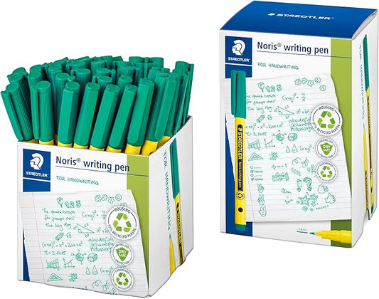 STAEDTLER 307-5 CT50 Noris Handwriting Pen - Green (Tub of 50)