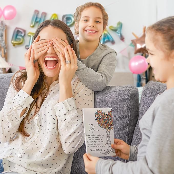 Heartfelt Birthday Card for Mom, Sentimental Birthday Gifts for Mother from Daughter or Son, Ideal Bday Gift for Women Her, Perfect for Mother's Day Anniversary Card, with Envelope & Sticker