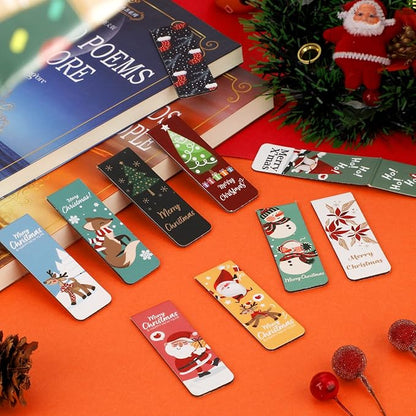 30 PCS Magnetic Bookmarks for Books, Page Markers Cartoon Christmas Book Marks, Assorted Bookmarks for Kids Set, Book Marker Clip for Students Teachers Reading, Book Lovers Gifts