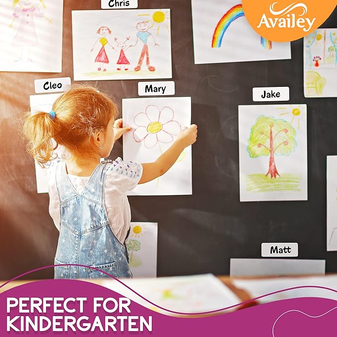 Availey 40 Pieces (3 x 2") - White Magnetic Dry Erase Labels - Reusable Strips for Classroom Home Office Garage - Refrigerator Blank Writable Erasable Cards - Name Tags Students Locker Shelf