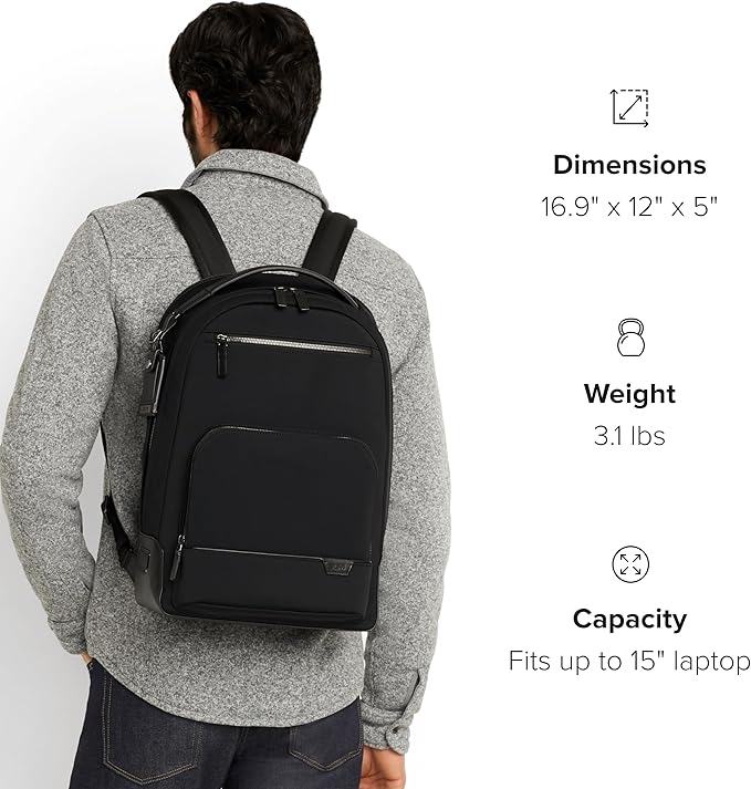 TUMI Harrison Warren Backpack - 15-Inch Laptop Backpack - Stylish Women's & Men's Backpack for Travel & Business - Black