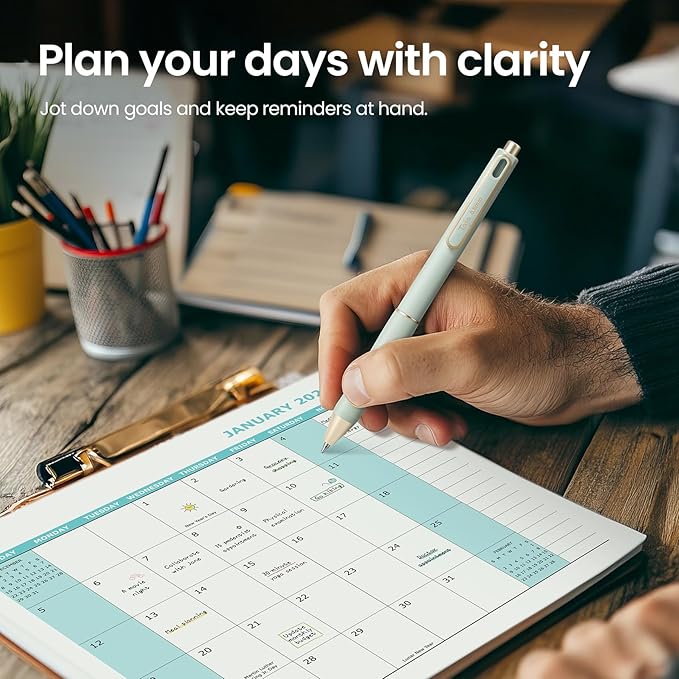 Gel Pens, 6 Pcs Quick Dry Blcak Gel Ink Pens, 0.5mm Fine Point Smooth Writing Pens for Journaling and Note Taking, Cute Aesthetic Pens for Women & Men-Sand Gold