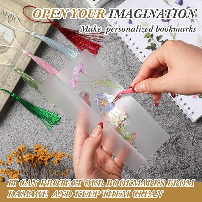 Fuyoooo 601 Pcs DIY Bookmark Making Kit 2.36 x 6.3 Inches Bookmark Laminating Pouches 5 Mil Hot Laminator Sleeves with Rainbow Tassels and Puncher Fit Most Pouch Laminating Machines