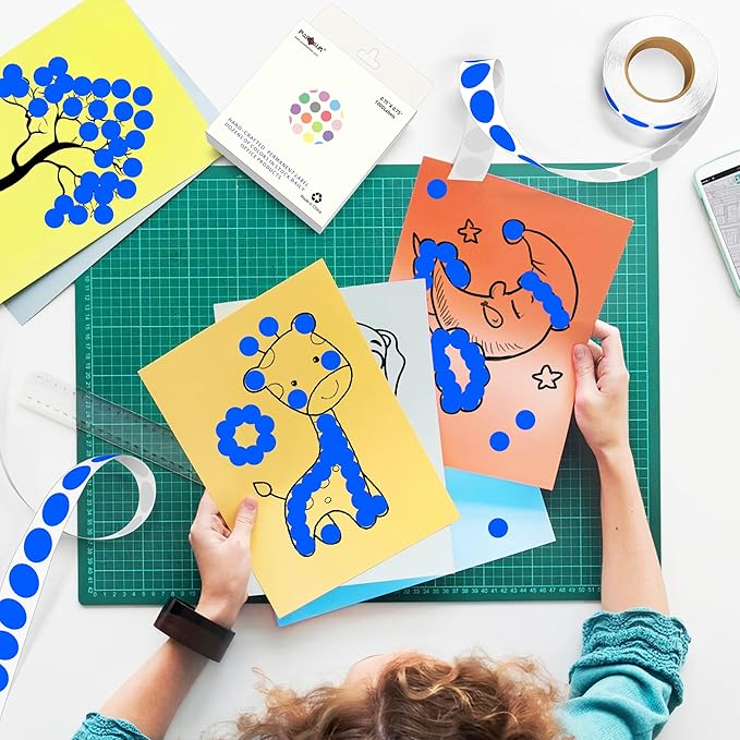 PARLAIM 3/4 Inch Roll Color Coding Labels,4000 per/4 Rolls Round Adhesive Color Coding Circle Dot Stickers for Office Home (Blue)