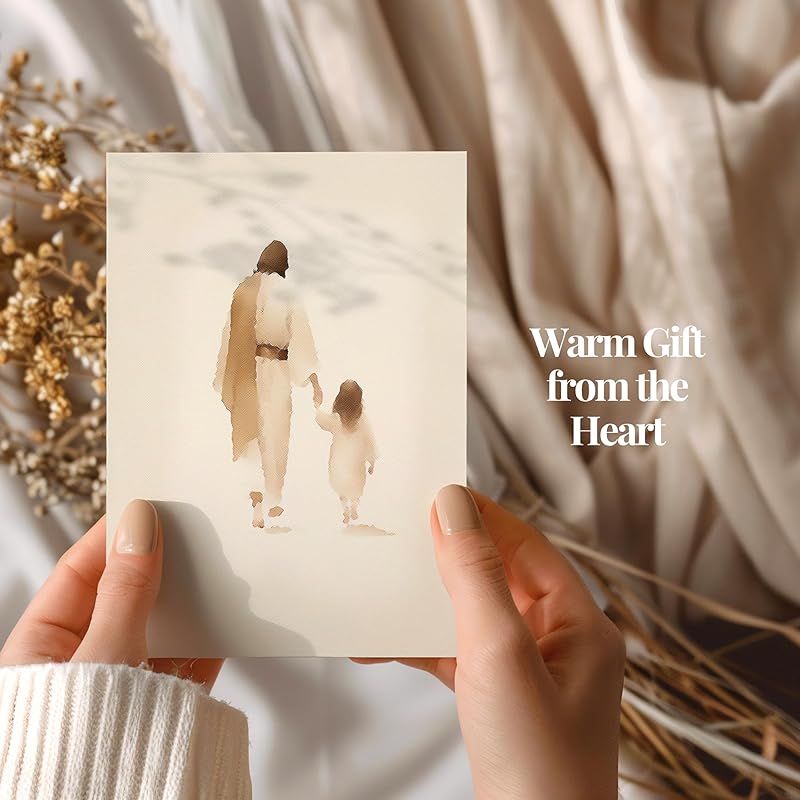 | The Way He Leads | Christian Greeting Cards Set of 6 with Envelopes | Blank Cards, Jesus Decor, Christian Gifts for Women, Religious Gifts Christian Décor (5"x7" The Way He Leads (Girl))