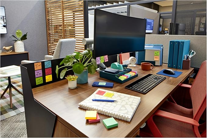 Post-it Super Sticky Notes, 8 Sticky Note Pads, 1.875 x 1.875 in., Back to School Supplies for Students, Ideal for Textbooks, Notebooks, and Vertical Surfaces, Playful Primaries Collection