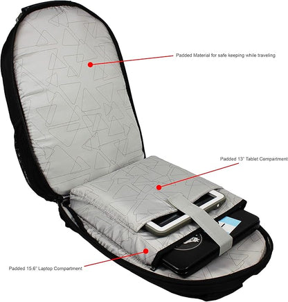 Dejuno Commuter Backpack Checkpoint-Friendly Laptop Pocket, Heather Grey, 15.6-Inch