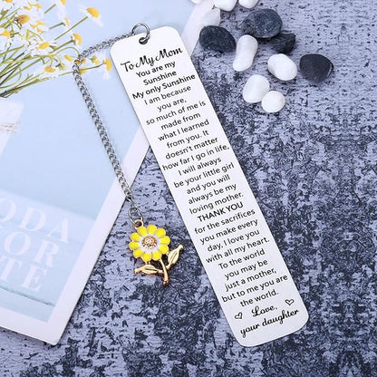 Bookmark Gifts for Mom Mother’s Day Gifts for Mom Mother Mommy from Daughter Christmas Stocking Stuffers Gift for Mom from Daughter Teens Girls Birthday Mom Gifts for Book Lover You are My Sunshine