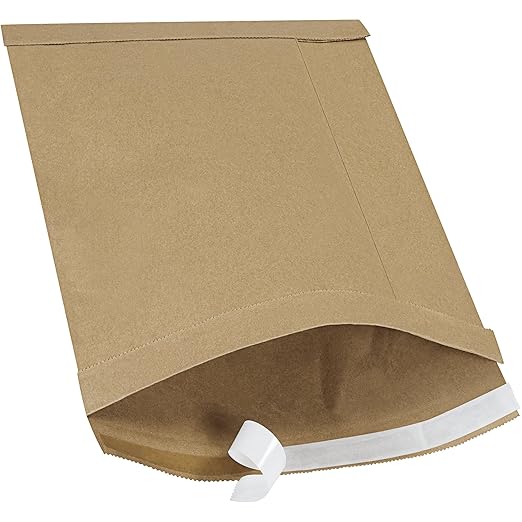 Aviditi Kraft Self-Seal Padded Mailers, #4, 9 1/2" x 14 1/2", Kraft Brown, Peel and Seal Closure, Fiber Cushioned Envelopes for Protecting Items During Shipping and Mailing, Case of 100