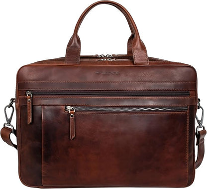 Marc Peter Laptop Bag Los Angeles I Leather Shoulder bag for 15.6 inch Laptop I Briefcase for men and women