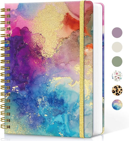 Lined Spiral Notebook Journal for Work, 300 Pages Thick B5 (7.1"x10") College Ruled Journal for Women & Writing, Hardcover Notebook for Note Taking, Perfect for Office Home School, Color Splash