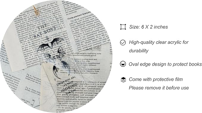 TwoDays Fantasy Acrylic Bookmarks, to The Star Who Listen Inspired Romantasy Gifts for Bookish, City of Starlight and Batboys Merch for Book Lovers Booktok. (6"x2", Set of 2)