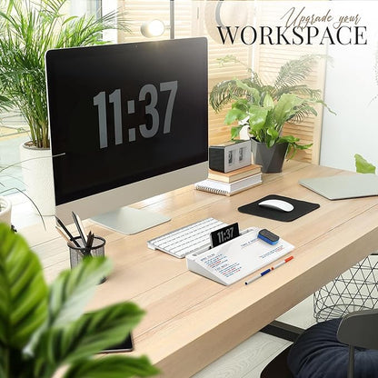 Birch Desktop Whiteboard with Storage & Multiple Markers Surface Desktop Glass Dry Erase Board Desk Top White Board Dry Erase Notepad Desk White Board Tabletop Desk Whiteboard (Cloud)