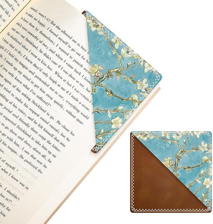 Personalized Leather Bookmarks, Fun & Cute Book Accessories for Reading Lovers, Unbreakable Page Markers for Women Men Girls Boys Student Teacher Kids Retirement Birthday Gifts (Apricot Blossom)