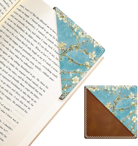 Personalized Leather Bookmarks, Fun & Cute Book Accessories for Reading Lovers, Unbreakable Page Markers for Women Men Girls Boys Student Teacher Kids Retirement Birthday Gifts (Apricot Blossom)