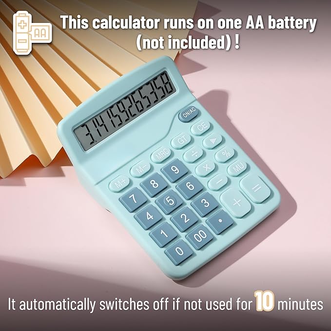 Mr. Pen- Calculator, Blue, Calculators Large Display, Standard Function Calculator, 12-Digit, Calculators Desktop, Office Calculator, Desktop Calculator, Desk Calculator Large Display, Blue Calculator