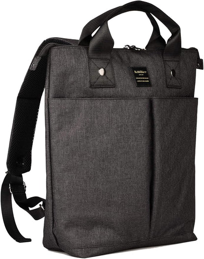 Kah&Kee Convertible Laptop Backpack and Tote Bag Handbag Computer Compartment Travel for Women Man (Black)