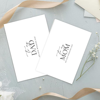 LADY&HOME Set of 2 Wedding Day Cards to Dad and Mom,To My Dad and Mom on My Wedding Day Card (A1:Dad & Mom)